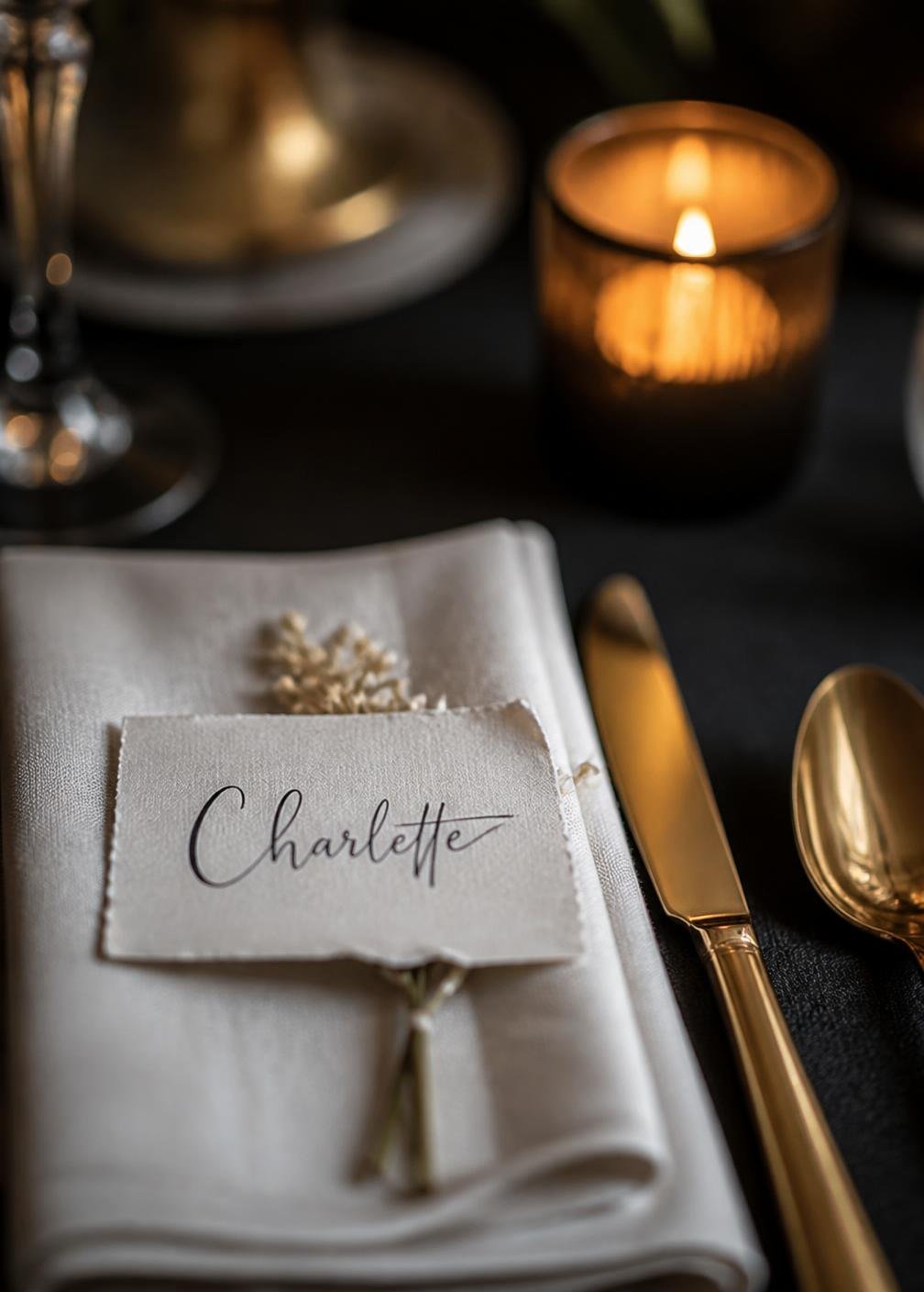 Personalised place setting card
